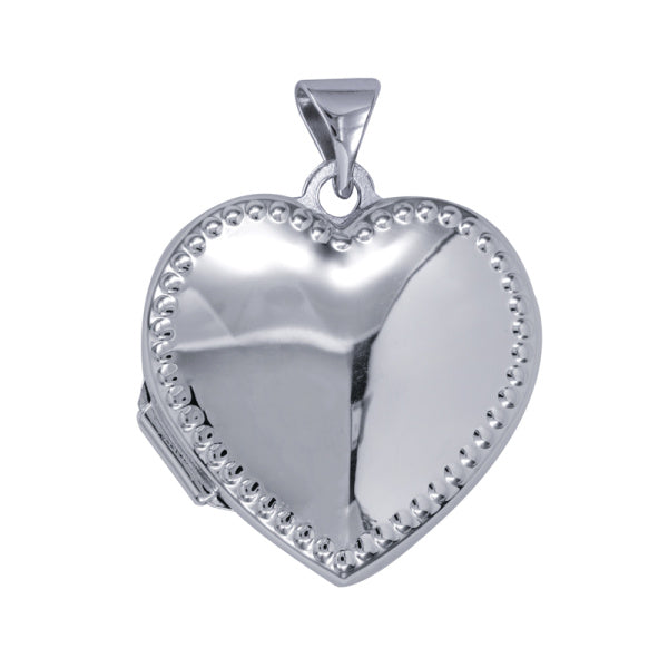 P48 β S/S 18mm Plain Heart Locket with Raised Border
