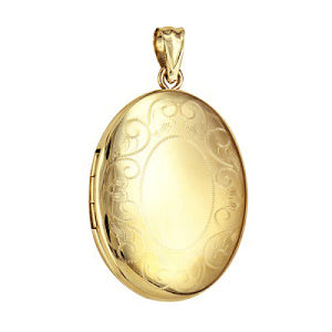P14 β Border Pattern Oval Locket