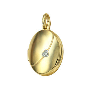 P10 β 9Y 17mm Diamond Set Oval Locket