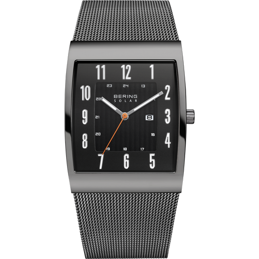 Bering Slim Solar Rectangular Grey Watch