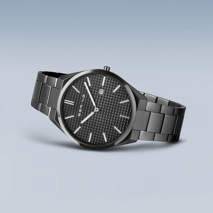 Bering Ultra Slim 40mm Grey Stainless Steel Strap Watch