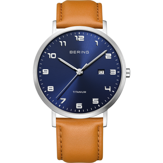 Bering Men's Titanium Blue Dial Watch