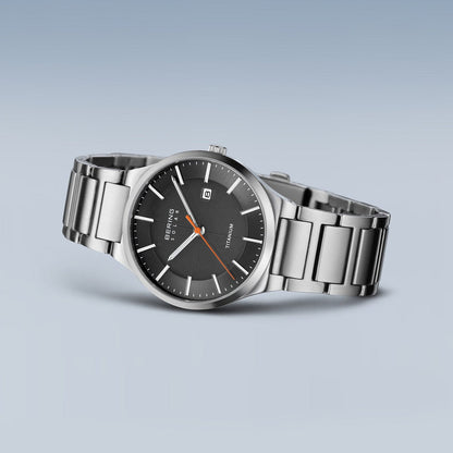 Bering Solar 39mm Grey Titanium Links Strap Watch