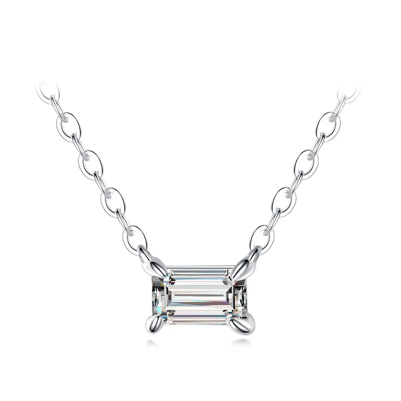 Cubic Emerald Solitaire necklace