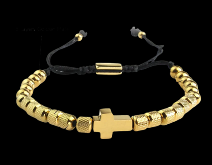 The Saints beaded cross bracelet
