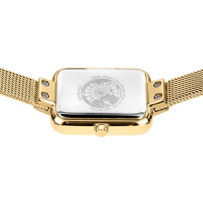 Bering Petite Square 35mm Gold Milanese Strap Watch