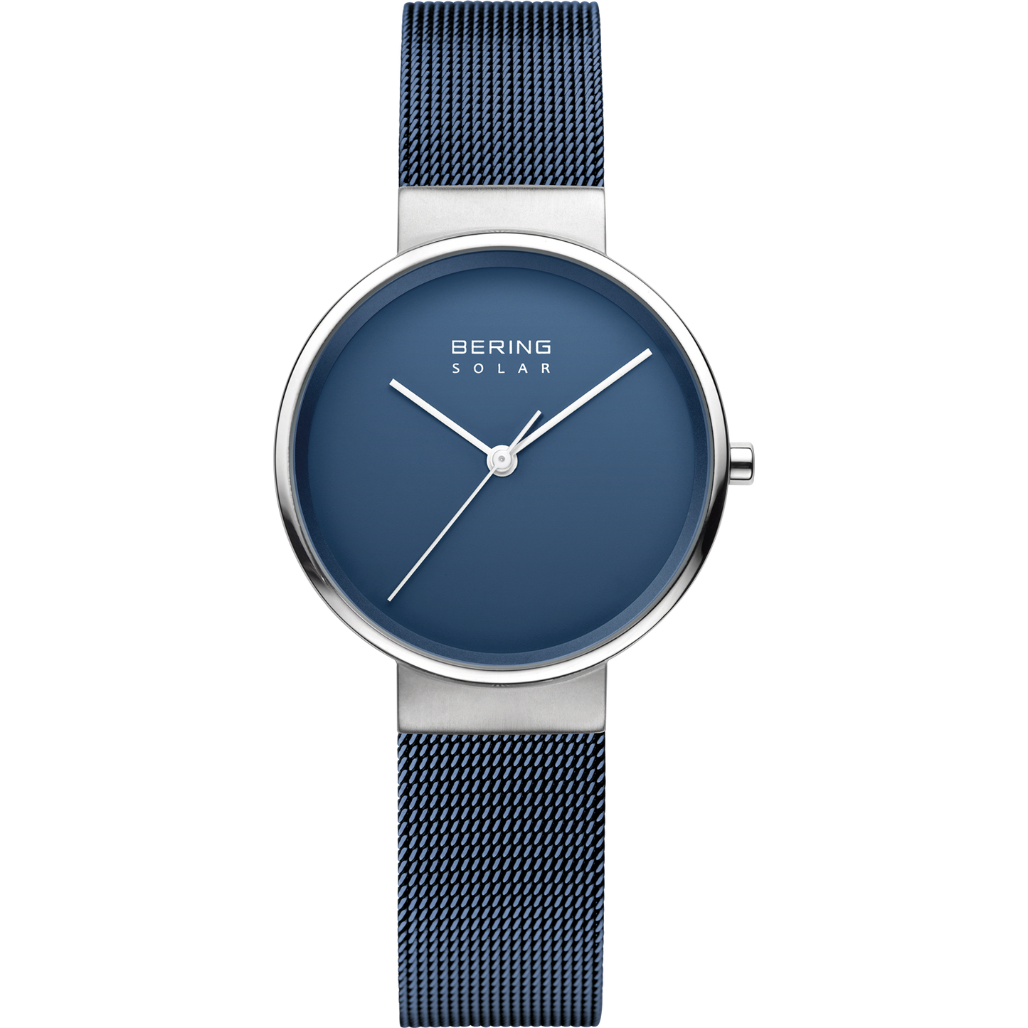 Bering Ladies Brushed Silver Solar Blue Watch