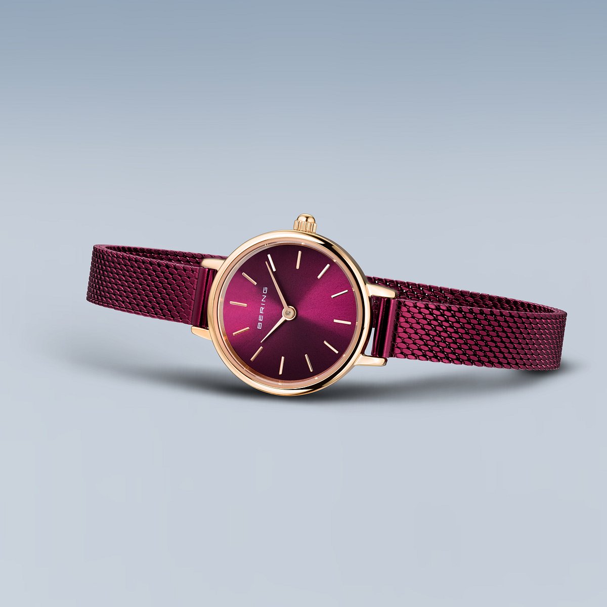 Bering Classic 26mm Purple Milanese Strap Watch