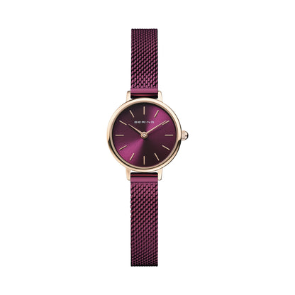 Bering Classic 26mm Purple Milanese Strap Watch