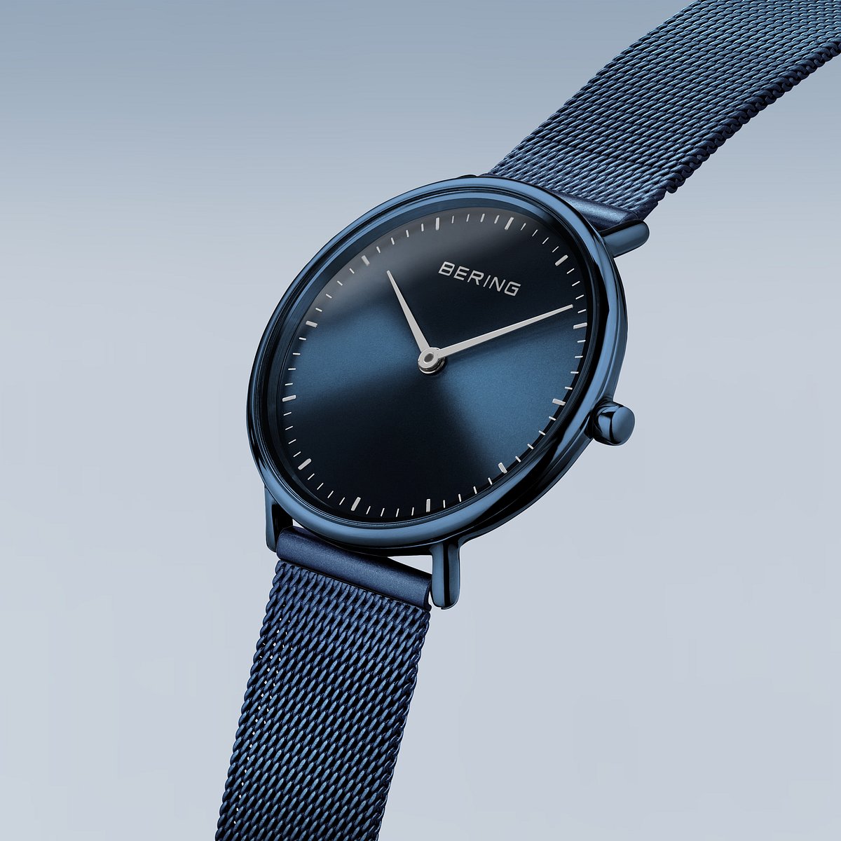 Bering Ultra Slim 29mm Blue Milanese Strap Watch