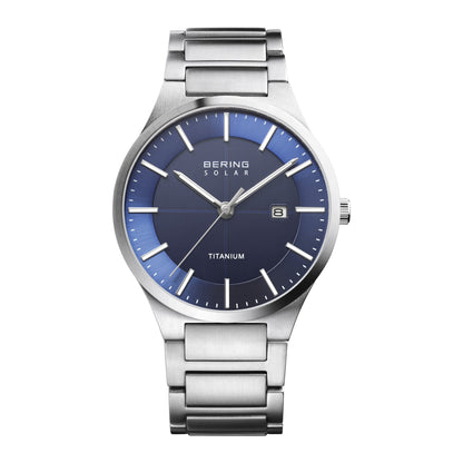 Bering Solar 39mm Silver Titanium Links Strap Watch