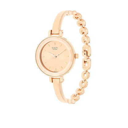 Titan Raga Viva Rose Gold Dial Women Watch With Metal Strap