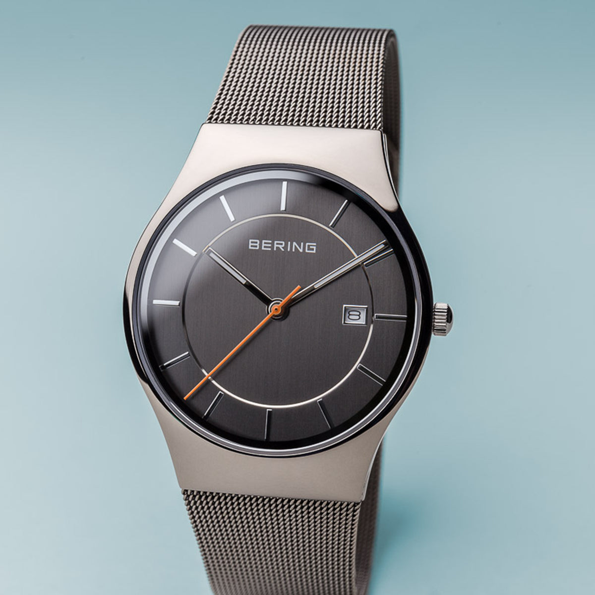 Bering Classic Polished Silver Mesh Watch