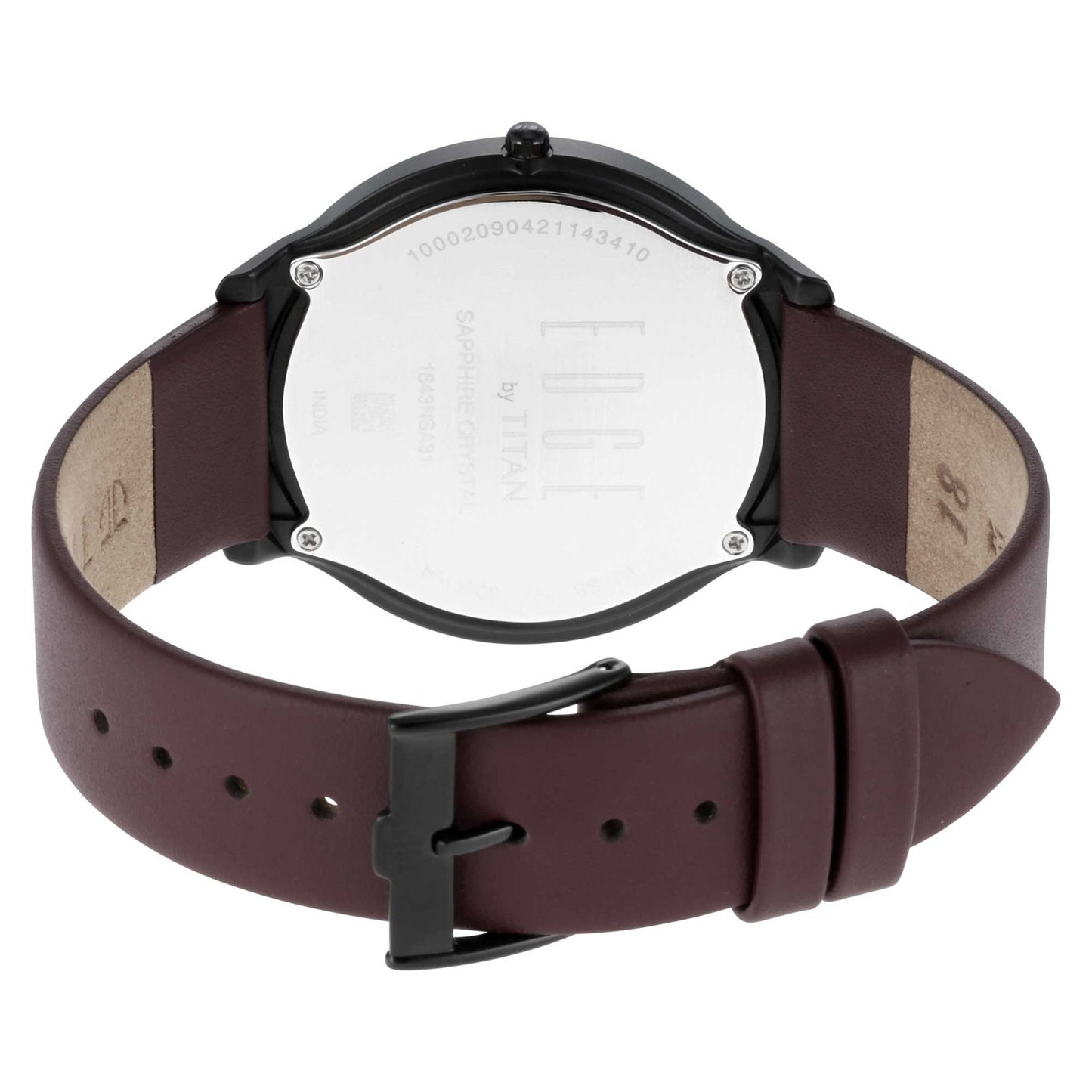 Titan Edge Baseline Black Dial Analogue Leather Strap watch for Men