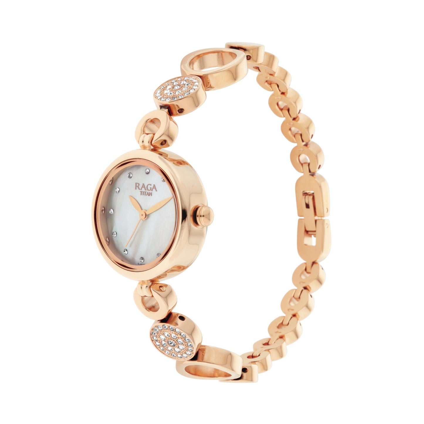 Titan Raga Mother of Pearl Dial Women Watch With Metal Strap