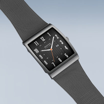 Bering Slim Solar Rectangular Grey Watch