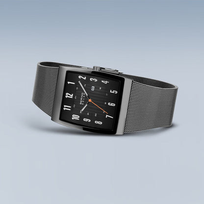 Bering Slim Solar Rectangular Grey Watch