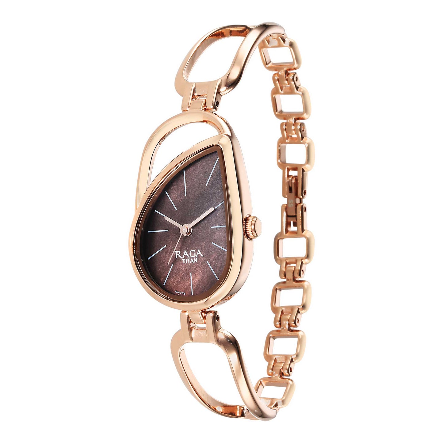 Titan Raga Chic Quartz Analogue Brown Dial Rose Gold Metal Strap Watch for Women