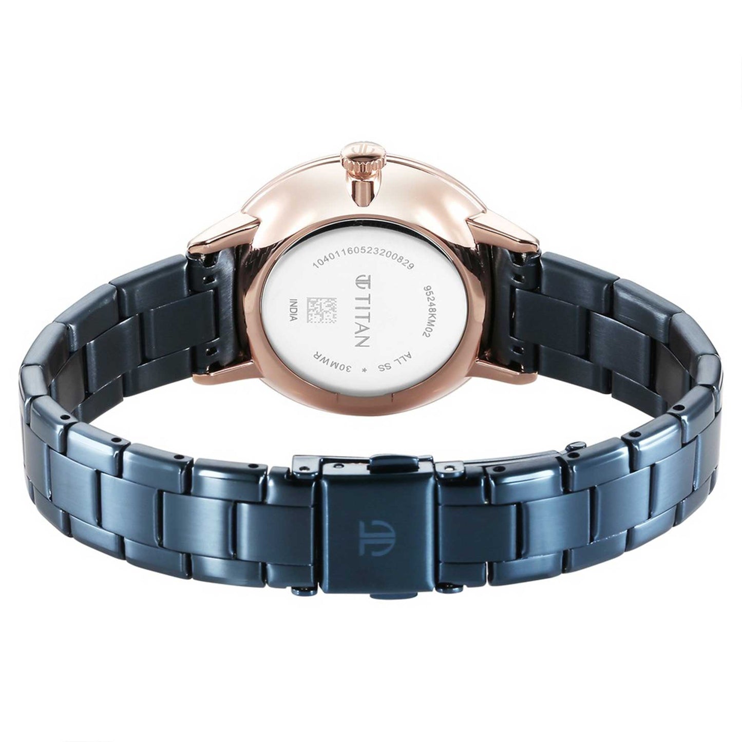 Titan TGIF Quartz Analogue Blue Dial Blue Stainless Steel Strap Watch for Women