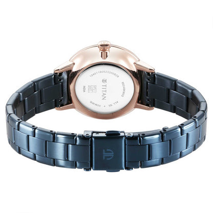 Titan TGIF Quartz Analogue Blue Dial Blue Stainless Steel Strap Watch for Women