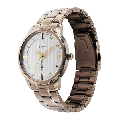 Titan Regalia Opulent White Dial Watch for Men