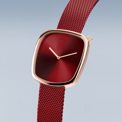 Bering Ladies Pebble Red Watch