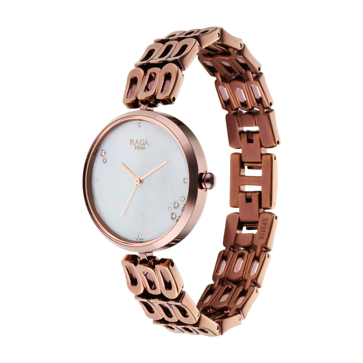 Titan Raga Chic Mother Of Pearl Dial Analogue Metal Strap Watch for Women