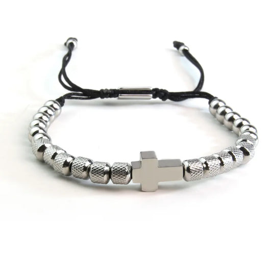 The Saints beaded cross bracelet