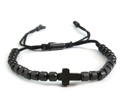 The Saints beaded cross bracelet