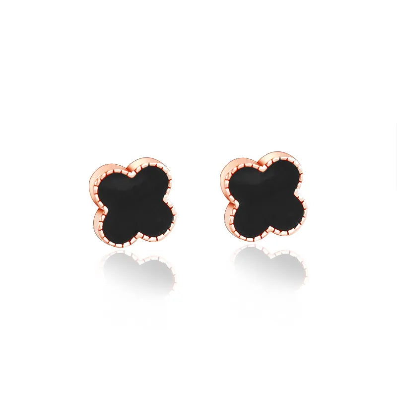 Black Clover Stud Earrings