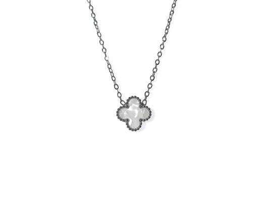 Single Clover Necklace- White