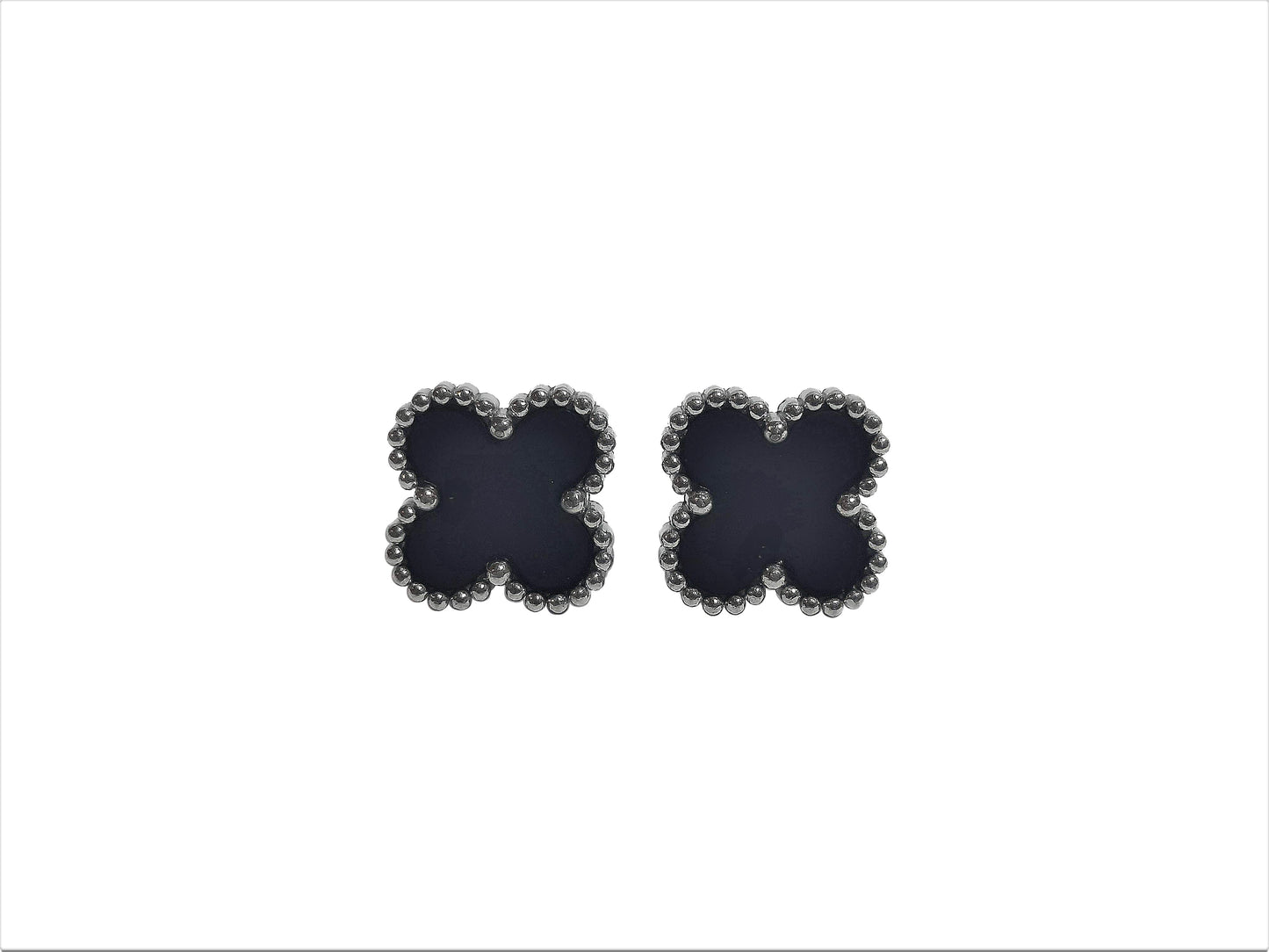 Clover Stud Earrings- White