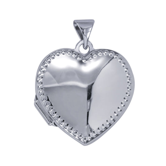P48 – S/S 18mm Plain Heart Locket with Raised Border