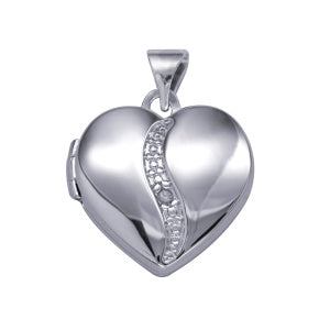 P47 – S/S 15mm White Cz Set Heart Locket $319