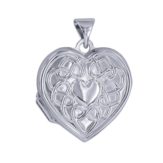 P46 – S/S 18mm Celtic Heart Design Heart Locket