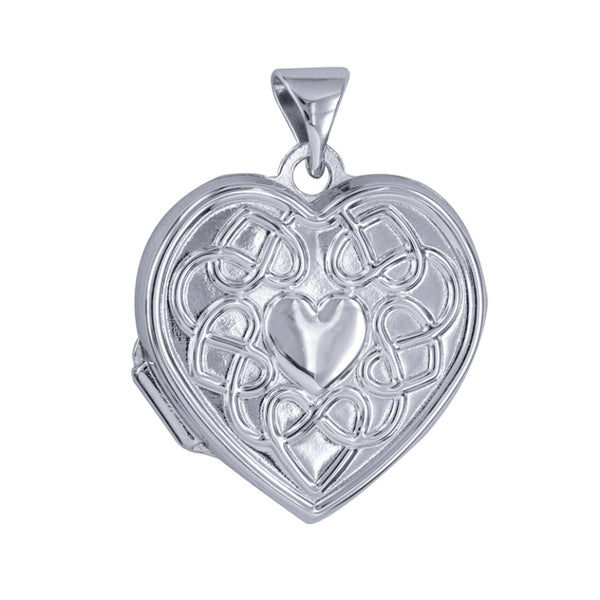 P46 – S/S 18mm Celtic Heart Design Heart Locket