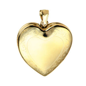 P23 – 24mm Memorial Heart Locket with Engraved Border