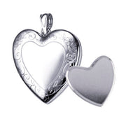 P23 – 24mm Memorial Heart Locket with Engraved Border