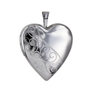 P22 – S/S 20mm Half Pattern/Half Polished Heart Locket