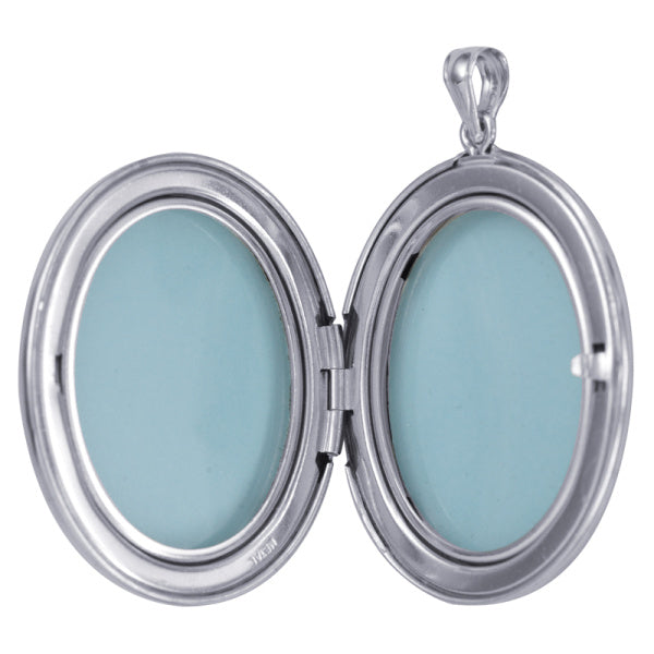 P44 – S/S Scroll Patterned Oval Locket