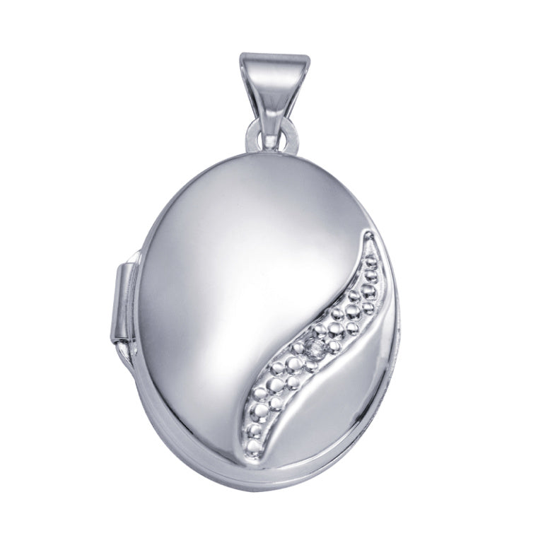 P41 – S/S White Cz Set Oval Locket