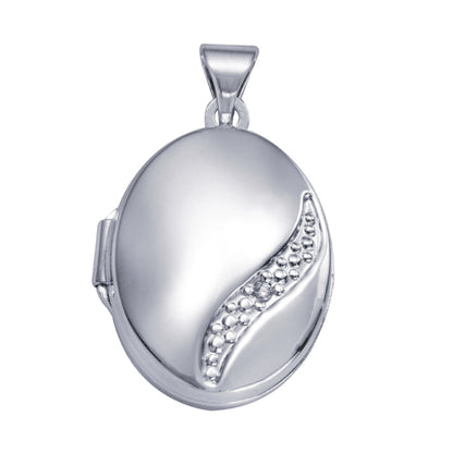 P41 – S/S White Cz Set Oval Locket