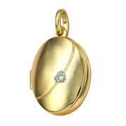 P10 – 9Y 17mm Diamond Set Oval Locket