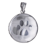 P02 – S/S 20mm ‘Paw Print’ Memorial Round Locket