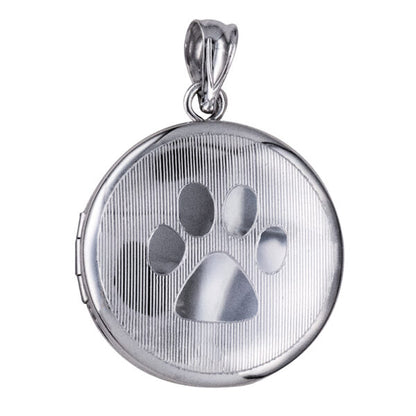 P02 – S/S 20mm ‘Paw Print’ Memorial Round Locket