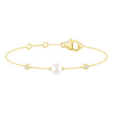 Penelope 0.07ct Lab Grown Diamond Freshwater Pearl Bracelet | 9CT Yellow Gold