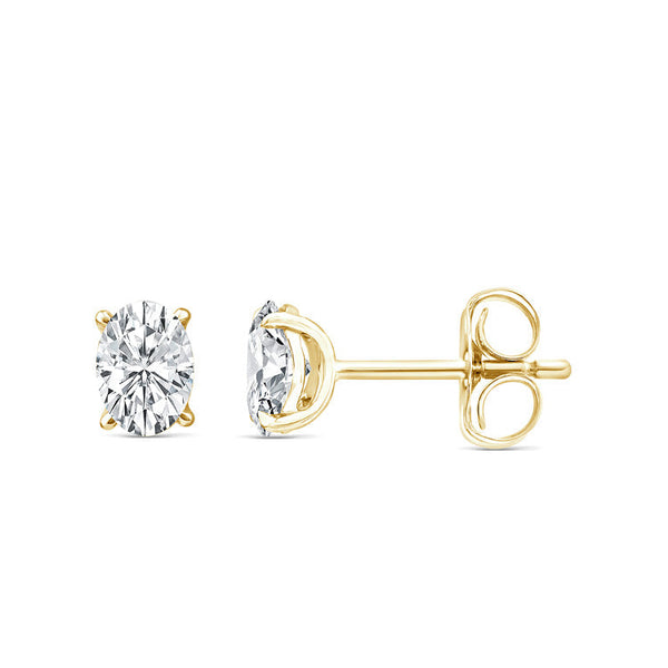 1.00ct Lab Grown Diamond Earrings in 9K Yellow Gold
