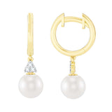 0.06ct Lab Grown Diamond Freshwater Pearl Earrings