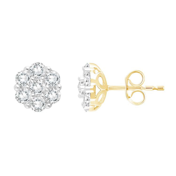 1.00ct Lab Grown Diamond Earrings in 9K Yellow Gold