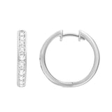 Channel Set Diamond Huggie Hoops